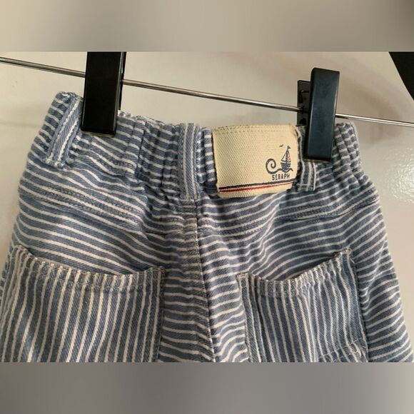 Bit’z Kids Horizontal Striped Blue and White Cargo Pants - Picture 9 of 9